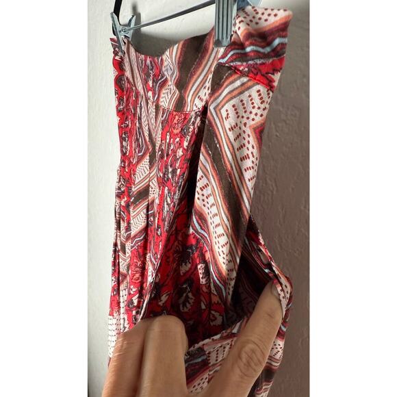 Free People Women's Paradise Boho Print Handkerchief Hem Skirt Flowy Pockets 6 - Picture 5 of 11